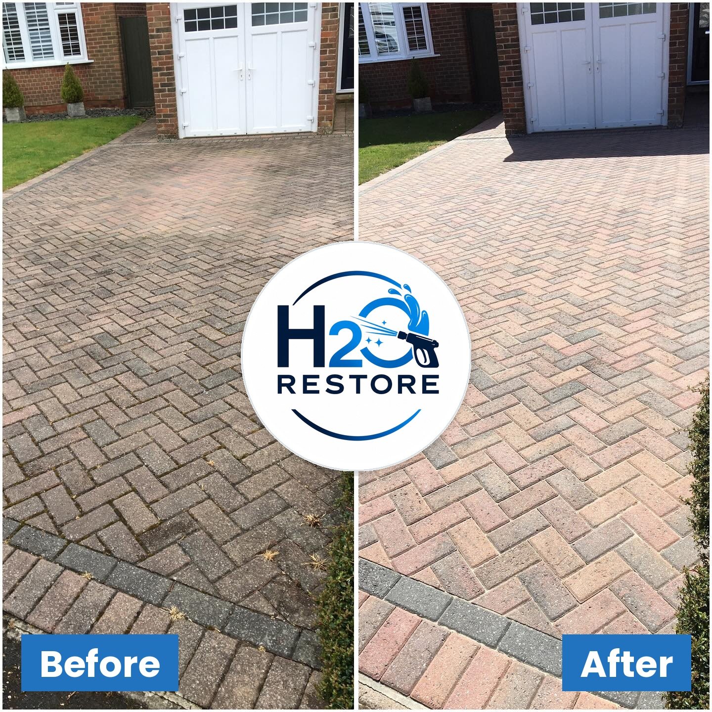 Driveway and patio cleaning by H2O Restore in Croxteth